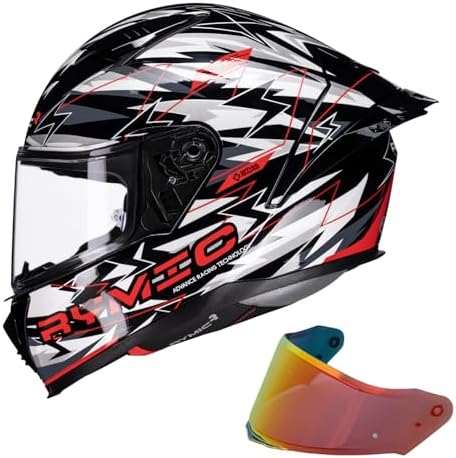 SR6 Full Face Motorcycle Helmet, Equipped with Clear & Multicolour Visors DOT Approved Street Racing Helmet SR6 Full Face Motorcycle Helmet, Equipped with Clear & Multicolour Visors DOT Approved Street Racing Helmet