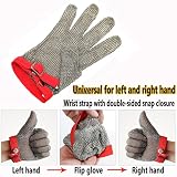 Cut Resistant Gloves Rękawice antyprzecięciowe ze stali nierdzewnej o jakości spożywczej, kuchnia domowa restauracja plasterek ziemniaków bezpieczeństwo pracy rękawice przeciw przekłuciu (Size : A pa