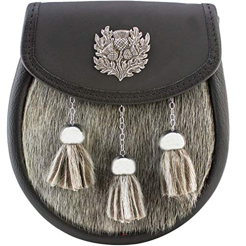 Sporran en fausse fourrure marron pour mariage kilt et fêtes écossaises