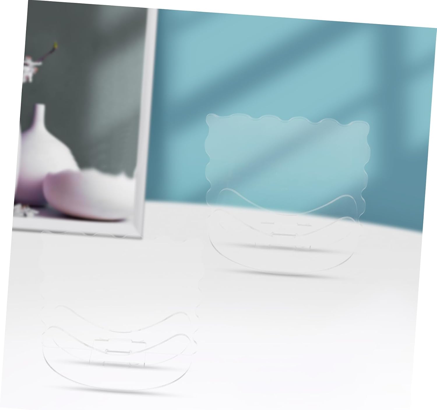 PRETYZOOM 4pcs Acrylic Plate Display Stands Card Stands for Display Greeting Card Holders Sign Holder