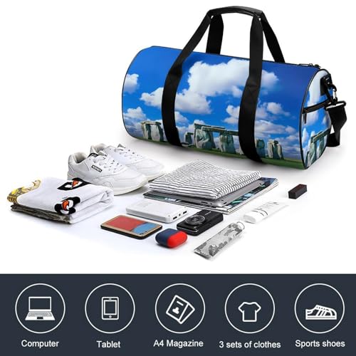 Mysterious Stonehengee in UK Sports Gym Bag Travel Duffel Workout Bag with Adjustable Strap4