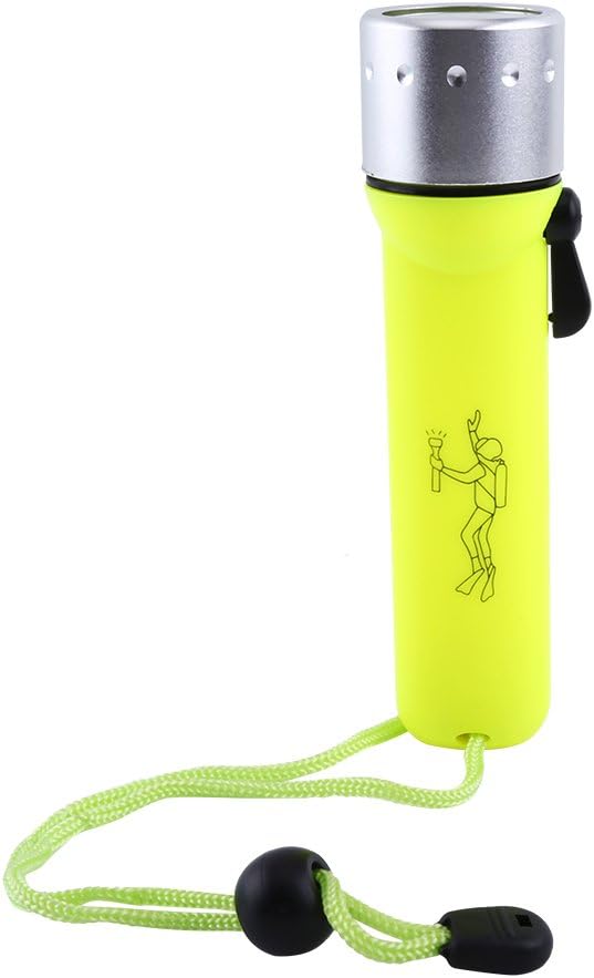 LED Diving Flashlight, 180LM Bright with Hand Strap Dive Light Waterproof Torch for Divers Snorkelers Underwater Exploration