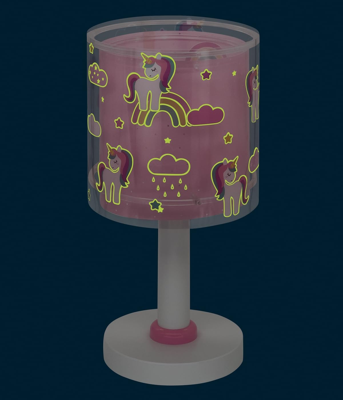 Dalber Lámpara Infantil de Mesilla Unicorns Unicornios 41591N G4 | Lámpara infantil de mesa o mesita; lámparas infantiles; G4 4W LED - Bombilla incluida; Luz Quitamiedos