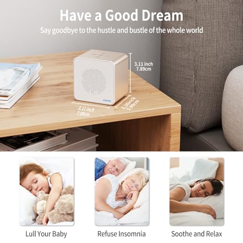 White Noise Machine, RENPHO Sound Machine for Sleeping Baby/Adult with 36 Soothing Natural Sounds, Timer&Memory Functions, Privacy Noise Cancelling for Office, Portable for Nursery Home Travel - Image 4