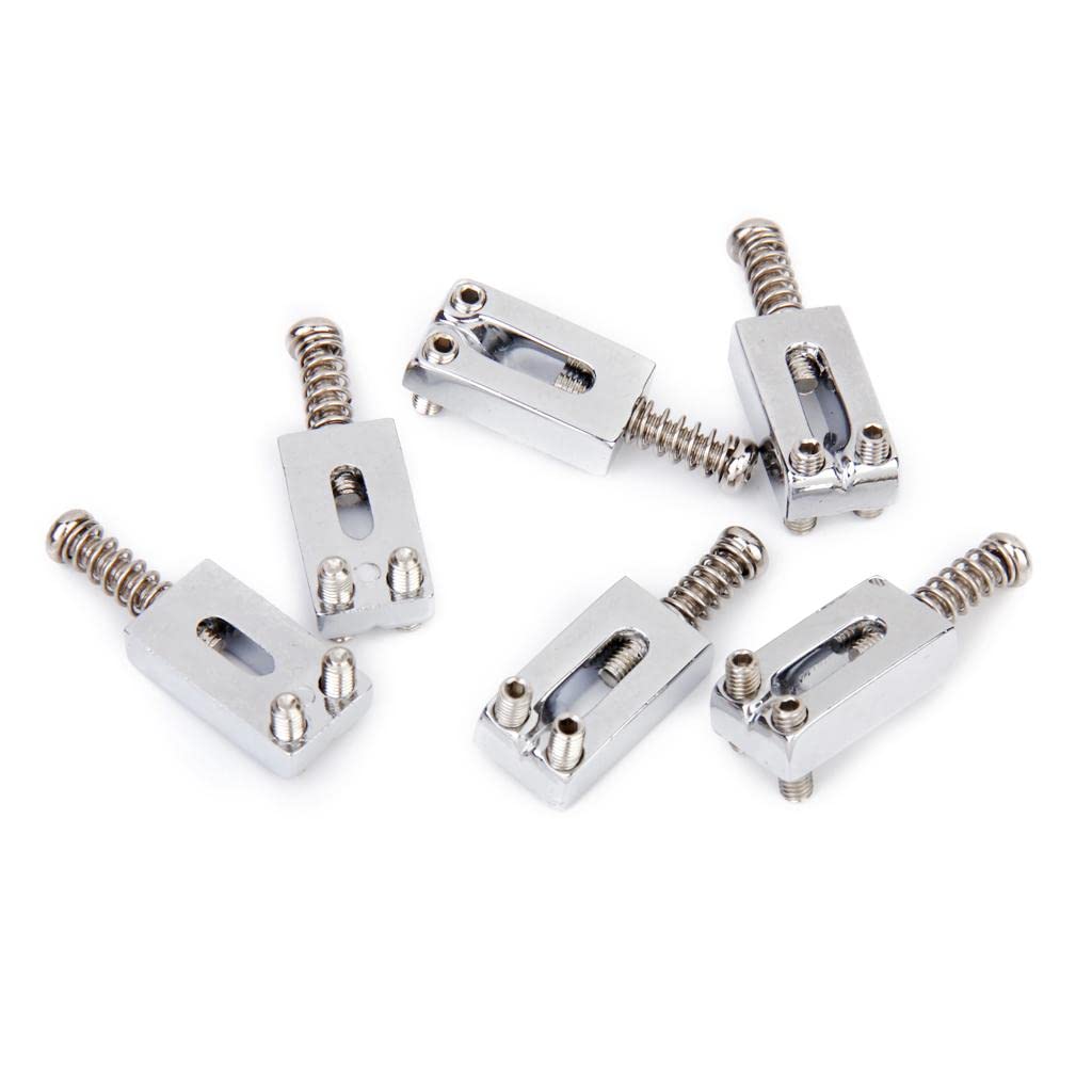 VISTORA 6pcs Electric Guitar Bridge Saddles Guitar Parts-image-5
