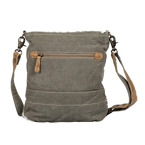 Myra Bag Approach Upcycled Canvas & Cowhide Crossbody Bag S-1349, Brown, One Size2