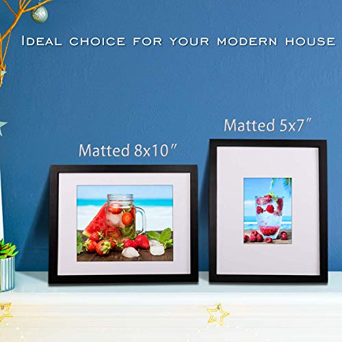 Egofine 11X14 Picture Frames Made Of Solid Wood 4 Pcs Black Covered By Plexiglass - For Table Top And Wall Mounting For Pictures 8X10 / 5X7 With Mat Horizontally Or Vertically Display Photo Frame #TOP5
