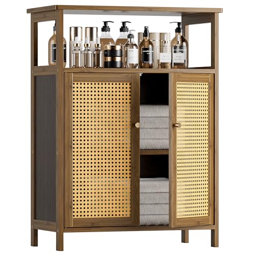 HITNET Rattan-Schrank für Badezimmer, Bambus Badschrank,...