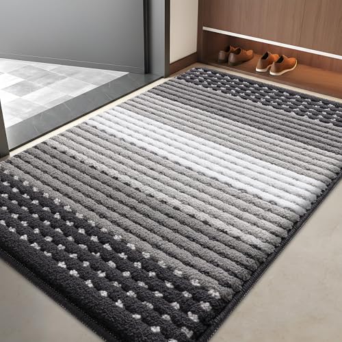 Kitinjoy Indoor Outdoor Door Mat, 40x32 Non-Slip Dirt Trapper Doormats