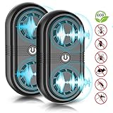 PAIPU Ultraschall Schädlingsbekämpfer Mückenschutz Insektenschutzmittel Innenräumen Pest Repeller für Mäuse, Gegen Kakerlaken, Mücken, Mottezu und Ameisen, Aktualisierte Version (2 Stück)