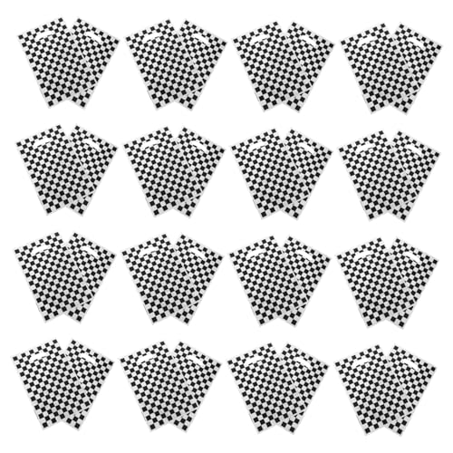 HOODANCOS 100個入りレースカーモチーフチェック柄パーティーバッグ ブラックホワイトチェッカーフラッグキャンディ用 小型配便利 誕生日装飾