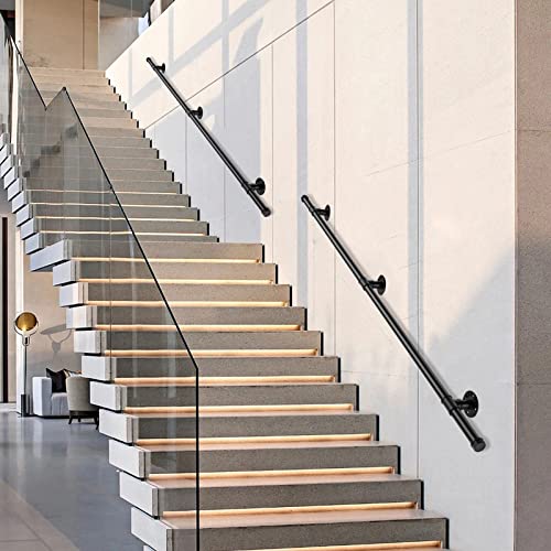 Handrail Stairs, Wall-Mounted Stair Handrail, 1m/2m/3m Non-Slip Metal Grab Bar Railing, Staircase Banister Rail Support Kit - Image 3