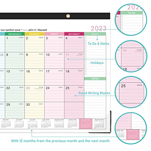 Desk Calendar 2023-2024 - 2023-2024 Desk Calendar, 18 Monthly Desk/Wall Calendar 2-In-1,16.8" X 12", July 2023 - December 2024, Thick Paper With Corner Protectors, Large Ruled Blocks - Colorful Lump #TOP2
