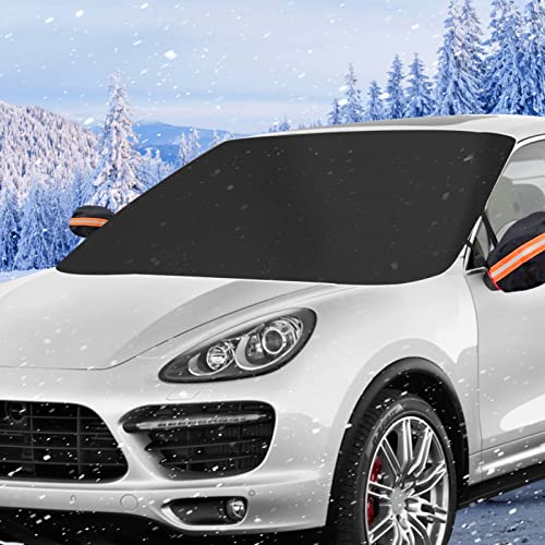 OPEIXSAYKOC Couverture Pare-Brise Voiture,Bâche Pare Brise Protection Magnétique,Protege Pare Brise Givre,Pare-Brise Avant Voiture,Protection Pare Brise Hiver,pour Voiture Anti Givre, Neige, Glace Cover