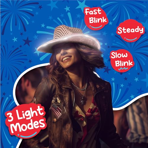 Fun Central TY15118719 Led Light-Up Cowboy Hat In Red thumb #2