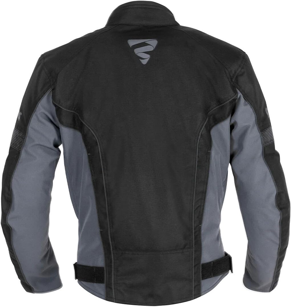 GMS Lagos impermeabile Giacca tessile moto, nero/grigio, 2XL