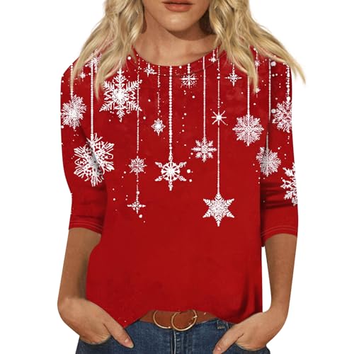 Shirt Weihnachten Damen Weihnachtsbluse Ugly Pullover Leuchtender...