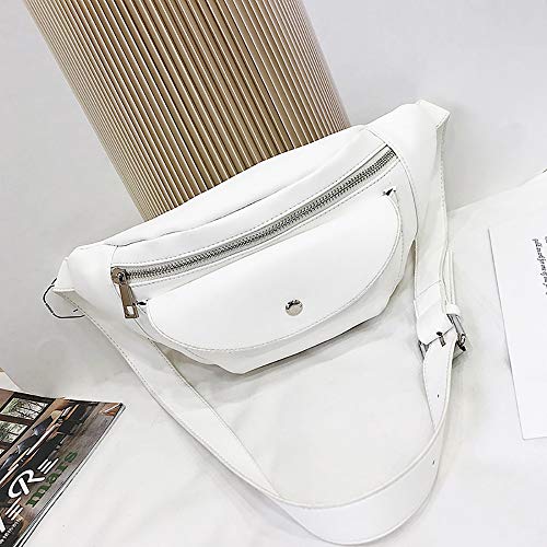 Goddessvan Waist Bag for Womens Fanny Packs Fashion Flap Crossbody Bags Quilted Belt Bag Ladies Waist Purse White - Thumbnail 2