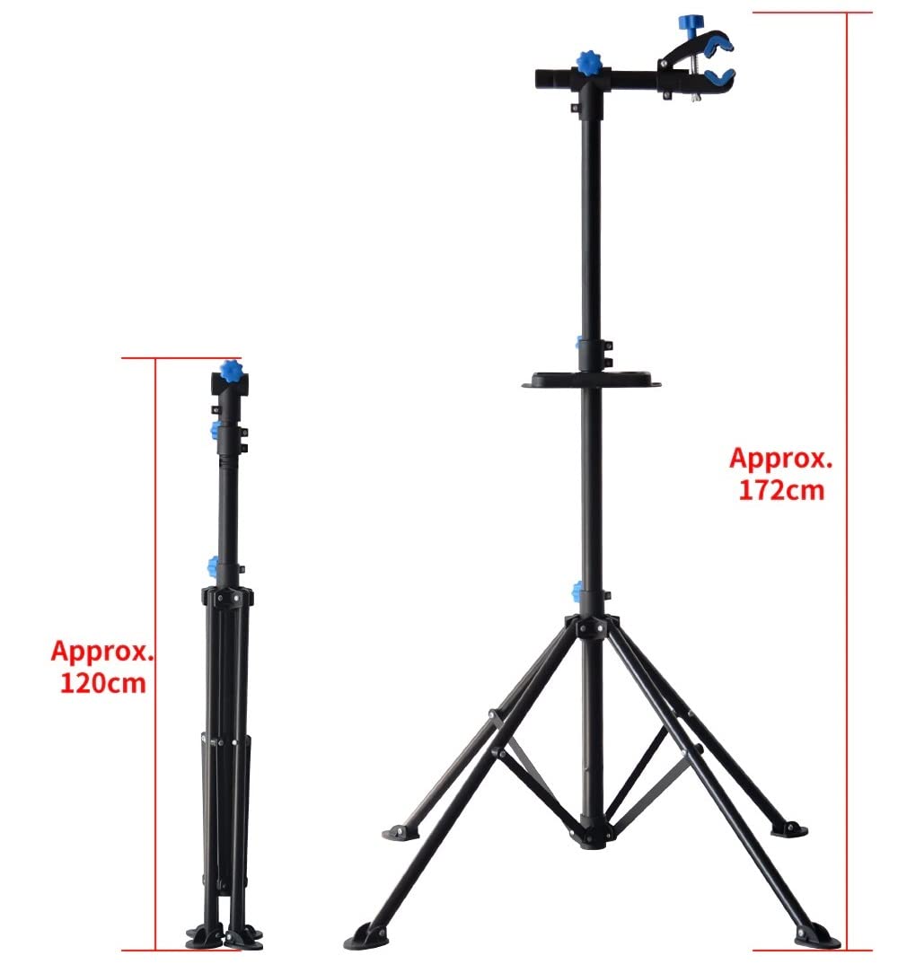 DED Soporte para revisión y reparación de Bicicleta Altura Ajustable Giratorio 360° Caballete Montaje universal Taller Bici. Hasta 30kg