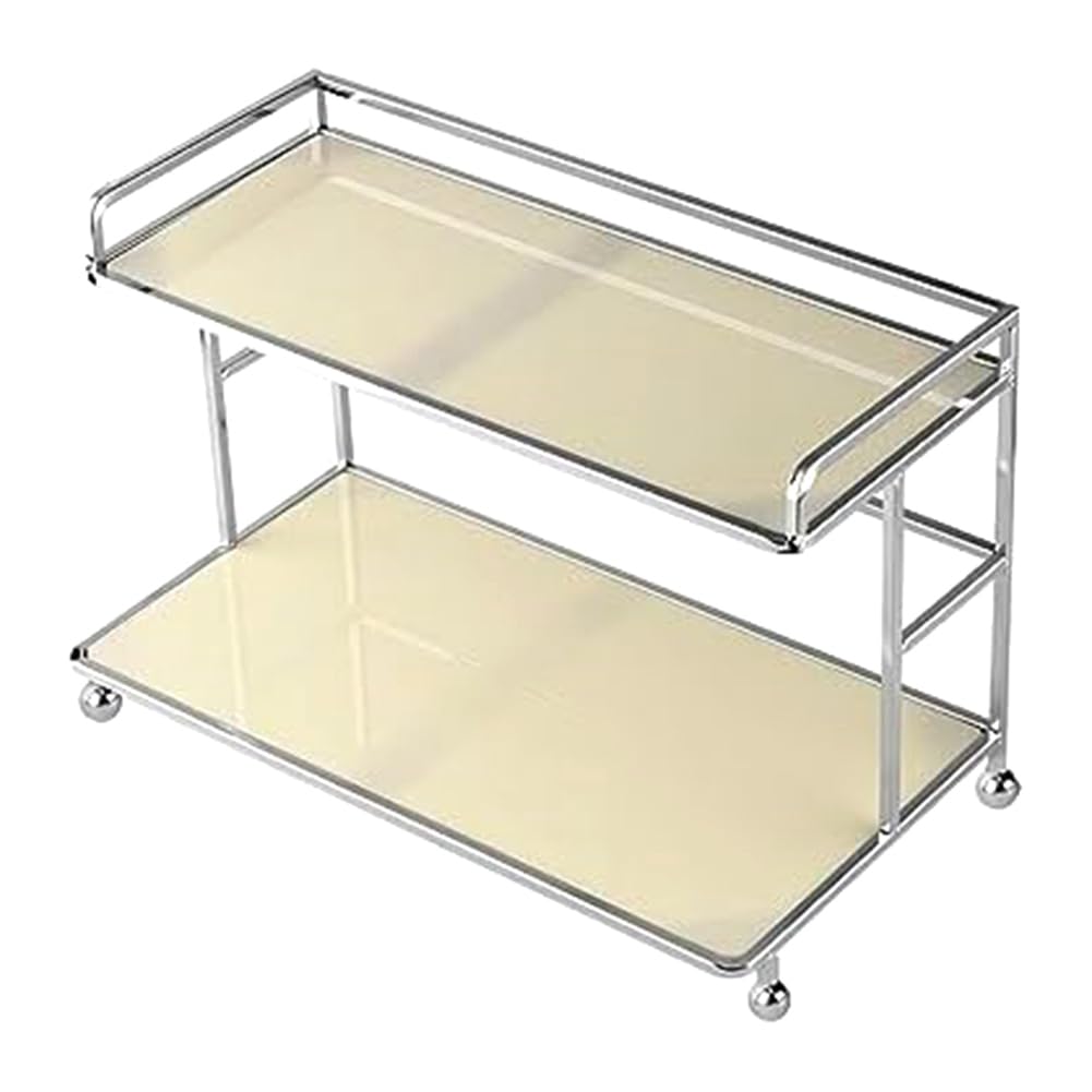 CTRLZS 1 PCS 2 Tier Bathroom Makeup Organizer Electroplated Metal Makeup Counter Organizer Storage Shelf for Bedroom