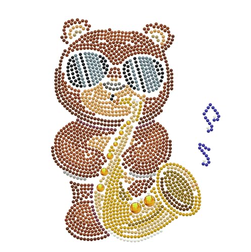 Image of DIAMOND DOTZ Sax Bear Dotz Box Animal Diamond Painting Kits for Adults - Diamond Art Kits a Relaxing Creative Craft Kit with Dotz Gems 8.7 inchx8.7 inch