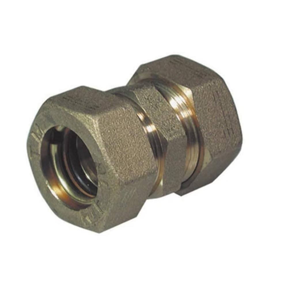 Raccordo diritto intermedio doppio o-ring 18mm per tubo multistrato a stringere