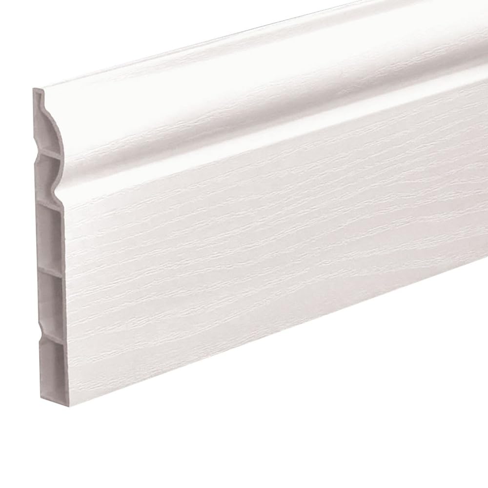 Plastic Ogee Skirting Board 100mm x 2.5 Metre - Roomline Skirting Board - White Satin