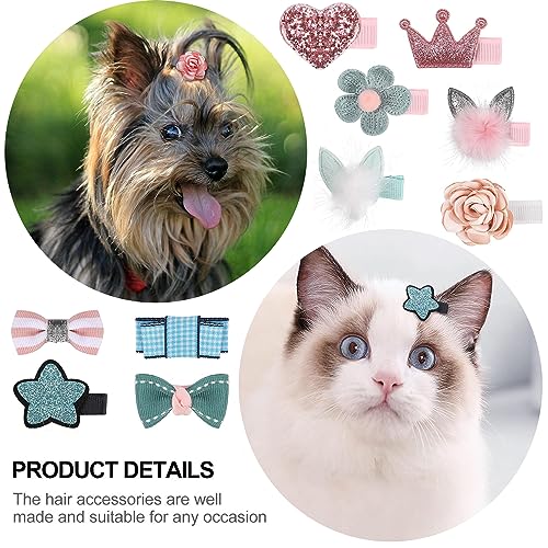 Taicols 10 Stück Hunde Haarspangen, Hund BöGen Haarschmuck, Kopfbedeckung für Haustiere, Süße Haarspange für Katze und Hund, für die Tierpflege Für Kleine Mittelgroße Hunde Katzen Haustiere Haare