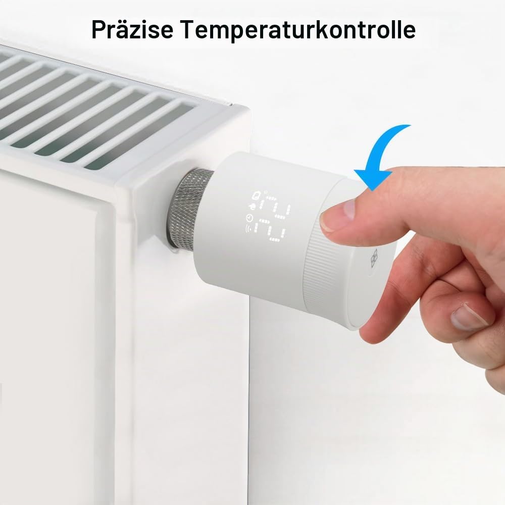 KETOTEK Smartes Heizkörperthermostat WLAN, Zigbee Thermostat Heizung mit Hub, Programmierbar Heizungsthermostat Heizungsregler für Heizkörper per App, Alexa, Google Assistant, Energie sparen