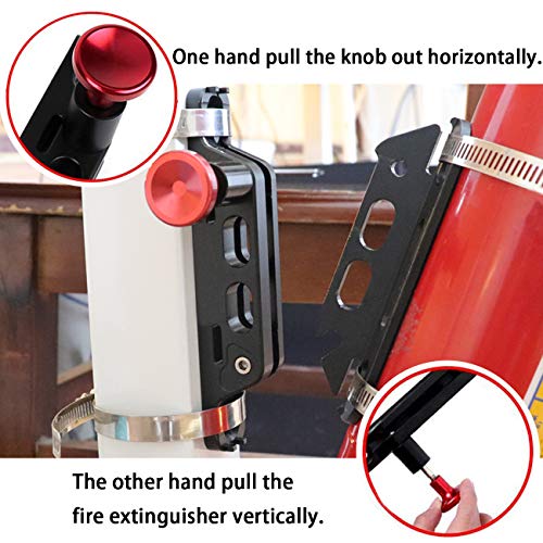 AUFER Quick Release Aluminum Adjustable Roll Bar Fire Extinguisher Mount Holder for Jeep Wrangler UTV Polaris RZR Ranger Camper Van with Pillar(Support 1-10Lb Extinguishers),8 Mounting Clamps