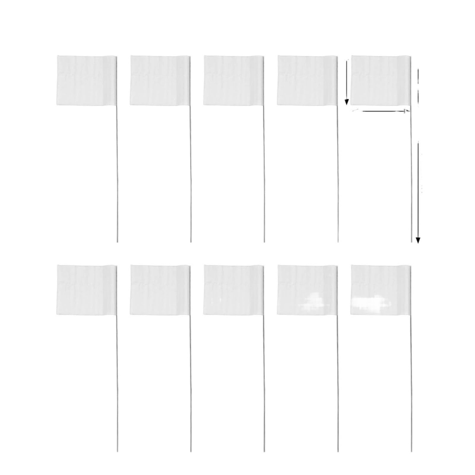 Bandera de marcado 10-30 Uds. Banderas de marcado impermeables que no se decoloran for el diseño del césped Entrenamiento mascotas construcción(White,30PCS)