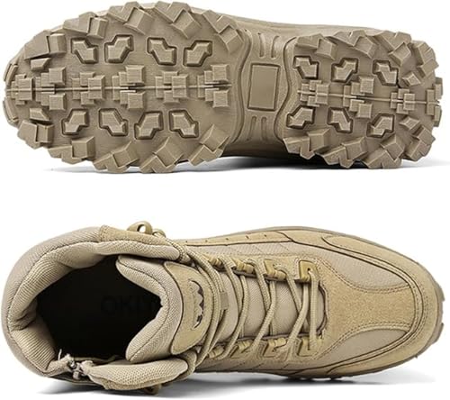 Dallader Men'S Waterproof Walking Shoes, Dallader Men's Waterproof Side Zipper Outdoor Combat Boots3