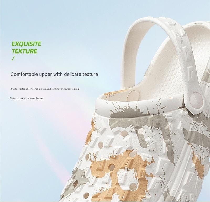 Men's Summer Tire Tread Sandals - Breathable Non-Slip Outdoor Sandals - Soft Thick-soled Casual Beach Slippers for Everyday Wear(White,24-24.5cm)4