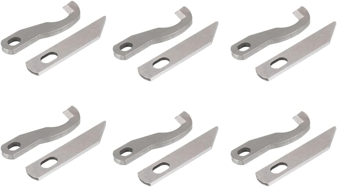 6 sets | 12 pieces in total Serger Blade Sewing Machine Blades Serger Knife Overlock Blade Household Overlocker Knife Set Upper and Lower Knife X77683001 XB0563001small business…