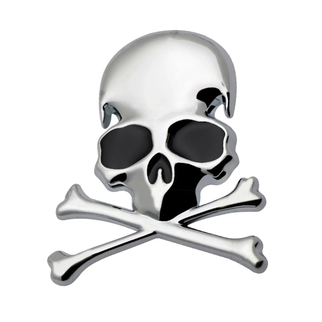 Elnwnnkc 3D Skull Metal Emblems Stickers Personalizes Skeleton Designs Skull Crossbones Metal Decals for Car &