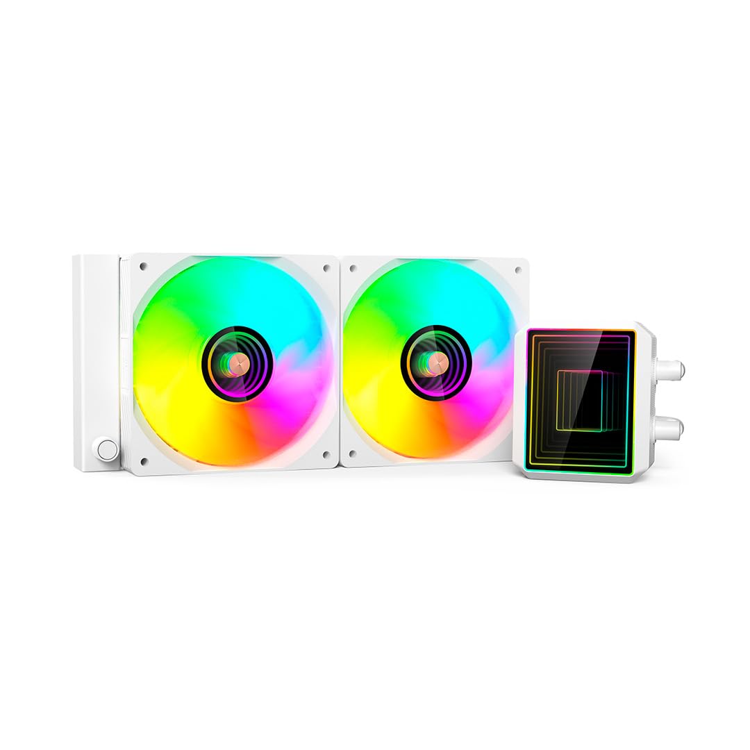 C3TECH Water Cooler Liquido 240mm FC-W240 V2 Branco, RGB Fundo Infinito ARGB, Compatível