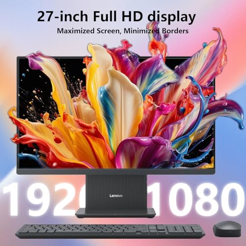 Lenovo 2025 IdeaCentre Next Gen Copilot AI Ready Business All-in-One, 27" FHD Touchscreen 100Hz, AMD Ryzen 7 7735HS, 64GB DDR5 RAM, 2TB SSD, Wi-Fi 6, Win 11 Home, Grey, ADATA 512 External SSD Bundle - Image 5