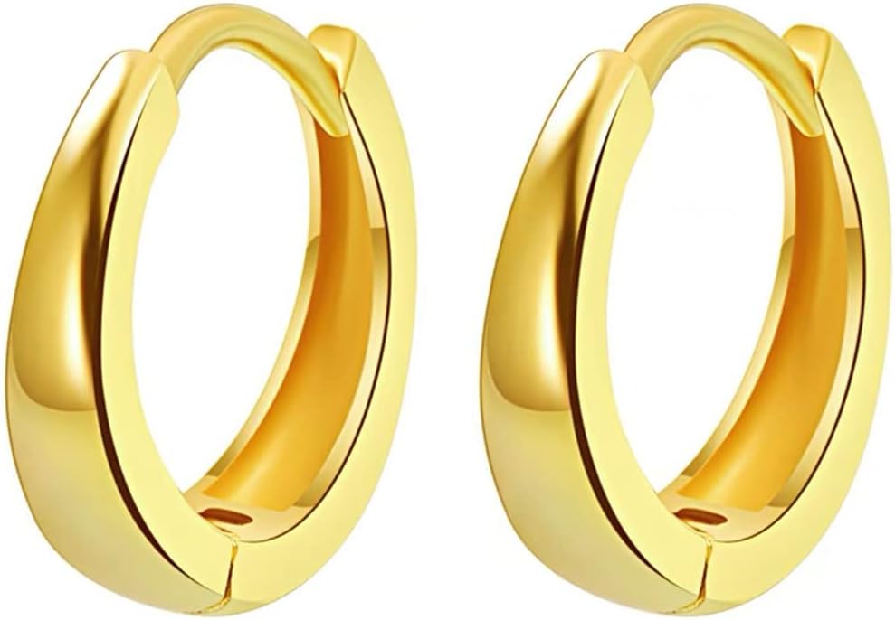 Tiny Small Sleeper Hoop Earrings for Women Cartilage 925 Sterling Silver Tragus Cuff Hinged Huggie Mini Hoops 10mm 13mm 15mm Fashion Jewelry Gifts Hypoallergenic for Birthday