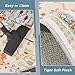 Macgace 5x7 Orange Beige Area Rug for Living Room, Machine Washable Rugs with Non-Slip Backing for Bedroom, Vintage Medallion Carpet Dining Room Office Kids Room Decor