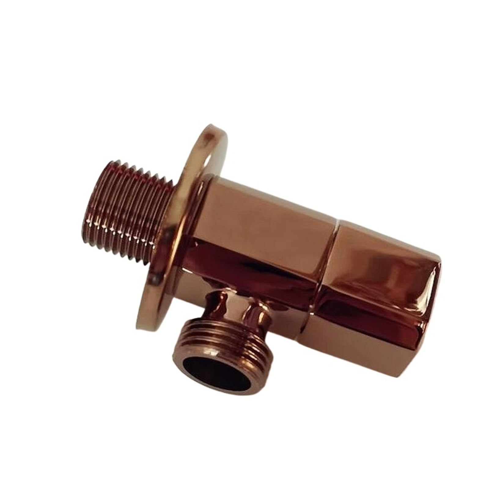 Rose Gold Plated Brass Angle Valve Universal Water Stop Valve for Household Bathroom Toilet Use(A)