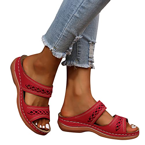 Peqiut Sandals Women Orthopedic Slip On Slippers Arch Support Dressy Anti-Slip Comfortable Orthotic Sandals Casual Flip Flops #TOP4