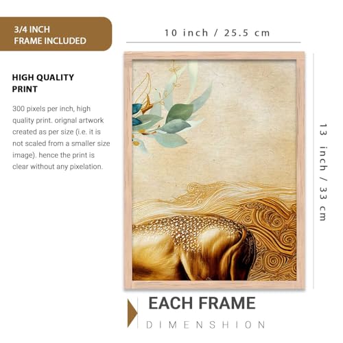 Image of kotart Paintings Modern Art Wall Decor Framed Wall Painting for Living Room, Bedroom - Dear Framed Wall Decor Paintings with Frame - Painting for Wall Decoration Set of 3-D (Art 4, 10x13 inch)