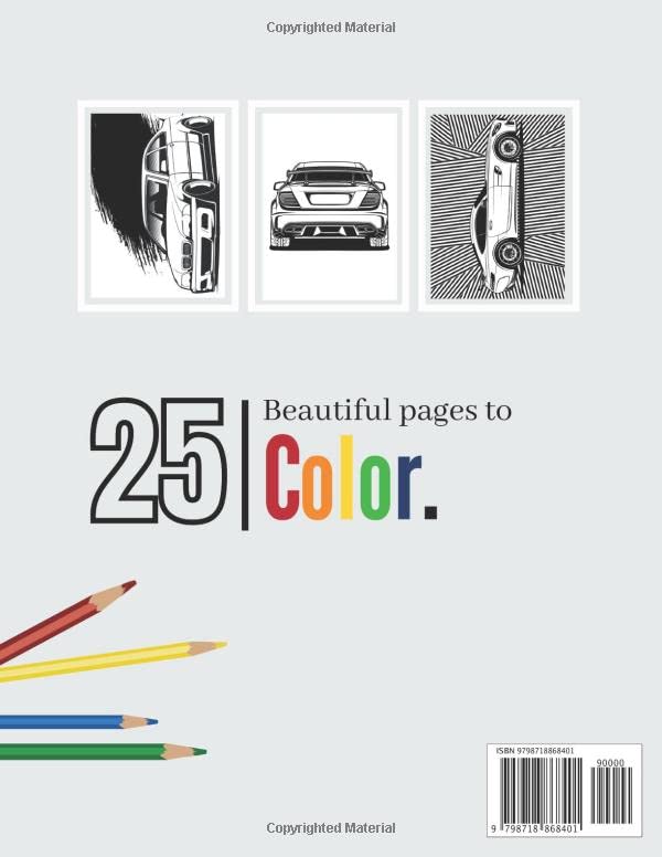 German Retro Cars coloring book – 25 designs for kids: Retro car for boys, kids and adults | 25 beautiful pages to color. image 3