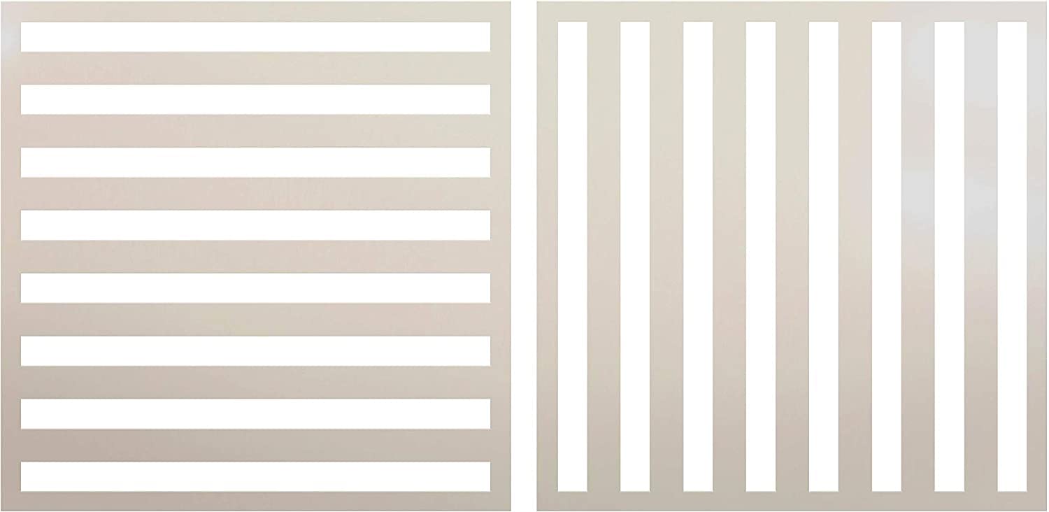 Ivana's Gingham Plaid Stripes Stencil - 2 Part | Reusable Mylar Template | Use to Paint Wood Signs - Pillows - Flour Sack - Towels - DIY Country Decor - Size (12" x 12")-image-38