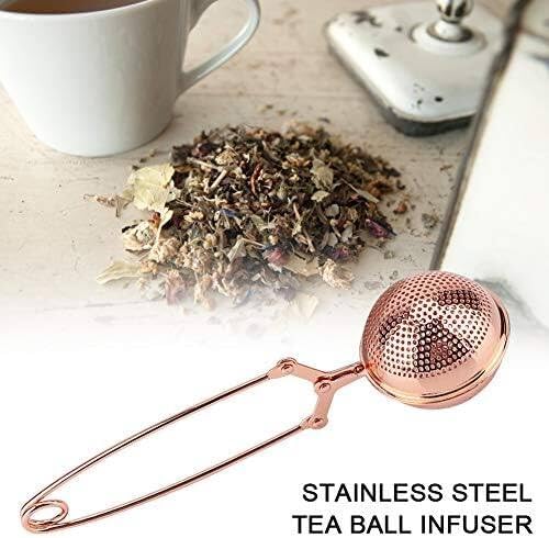 Infusore Per Tè In Acciaio Inox Con Manico In Silicone Verde, Forma A Sfera, Con Vassoio Antigoccia - 4