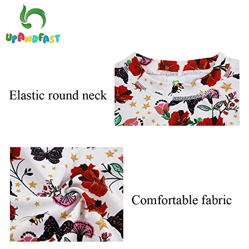 Image of upandfast Girls Rash Guard Set Long Sleeve Two Piece Swimsuit with UPF 50+ Sun Protection for Girls 3-8 Years