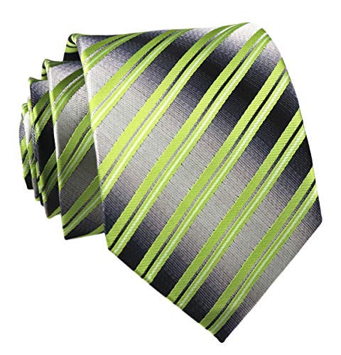 Image of Elfeves Men's Modern Striped Patterned Formal Ties College Daily Woven Neckties