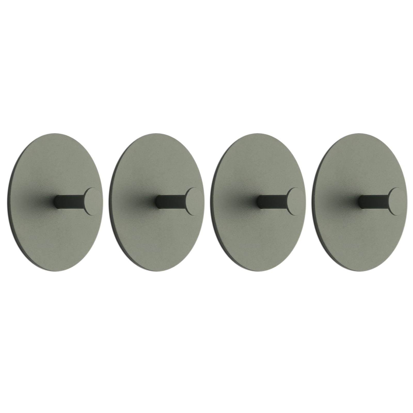 SIAMESE Metal Adhesive Hooks, 4Pcs Dopamine Wall Hooks, Damage Free Cute Sticky Hook for Home, Office, Bathroom, Decorative Hook for Shower, Keys, Hats, Bags (Vintage Green)