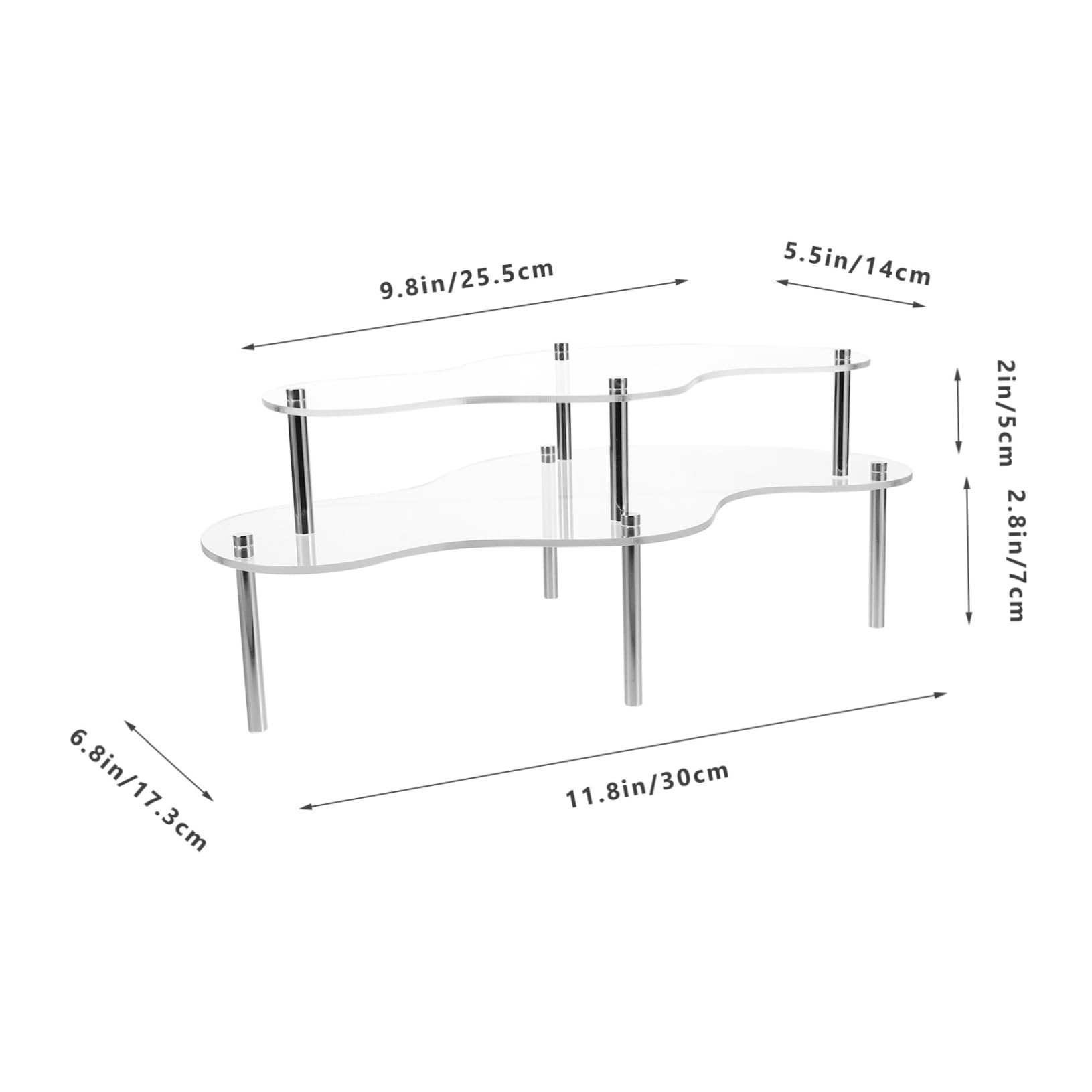 BRIGHTFUFU 1 Set Clear Cake Stand Food Display Stand Dessert Cupcake Holder Acrylic Display Shelf Metal