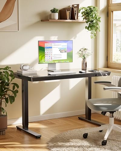 Image of Marsail Glass Standing Desk, 55 x 28 Inch Electric Standing Desk